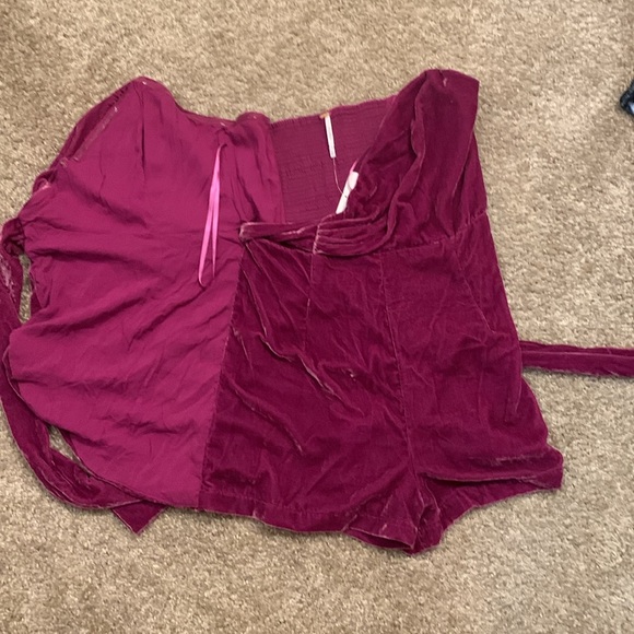 NWT free people purple velvet party ROMPER size large - Picture 15 of 15